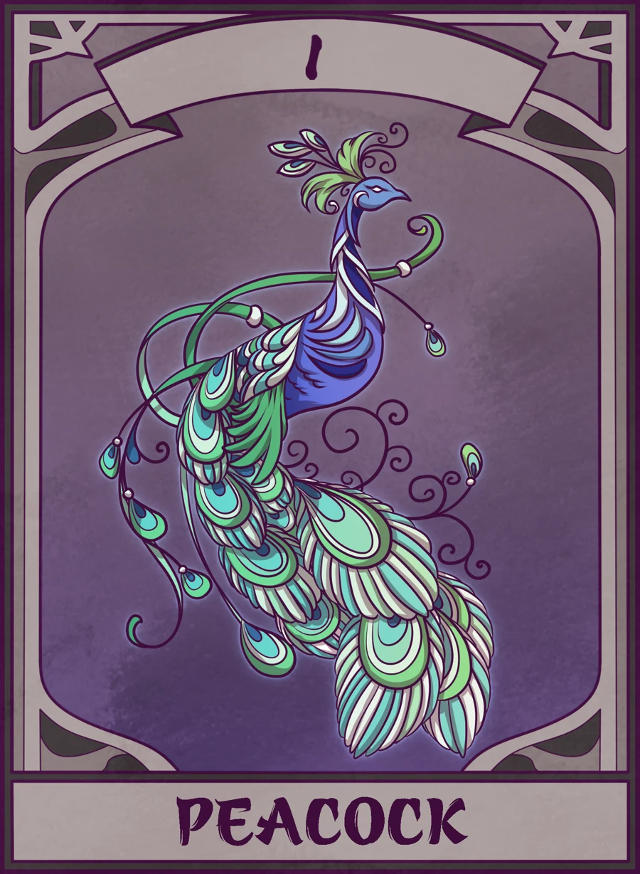 Peacock — Mahjong Mirror card